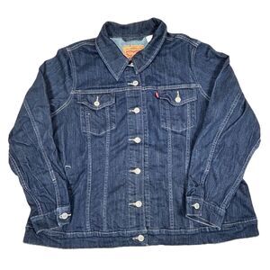 Levi’s Women’s Blue Denim Jean Jacket 3X Button Up Trucker Western Stretch
